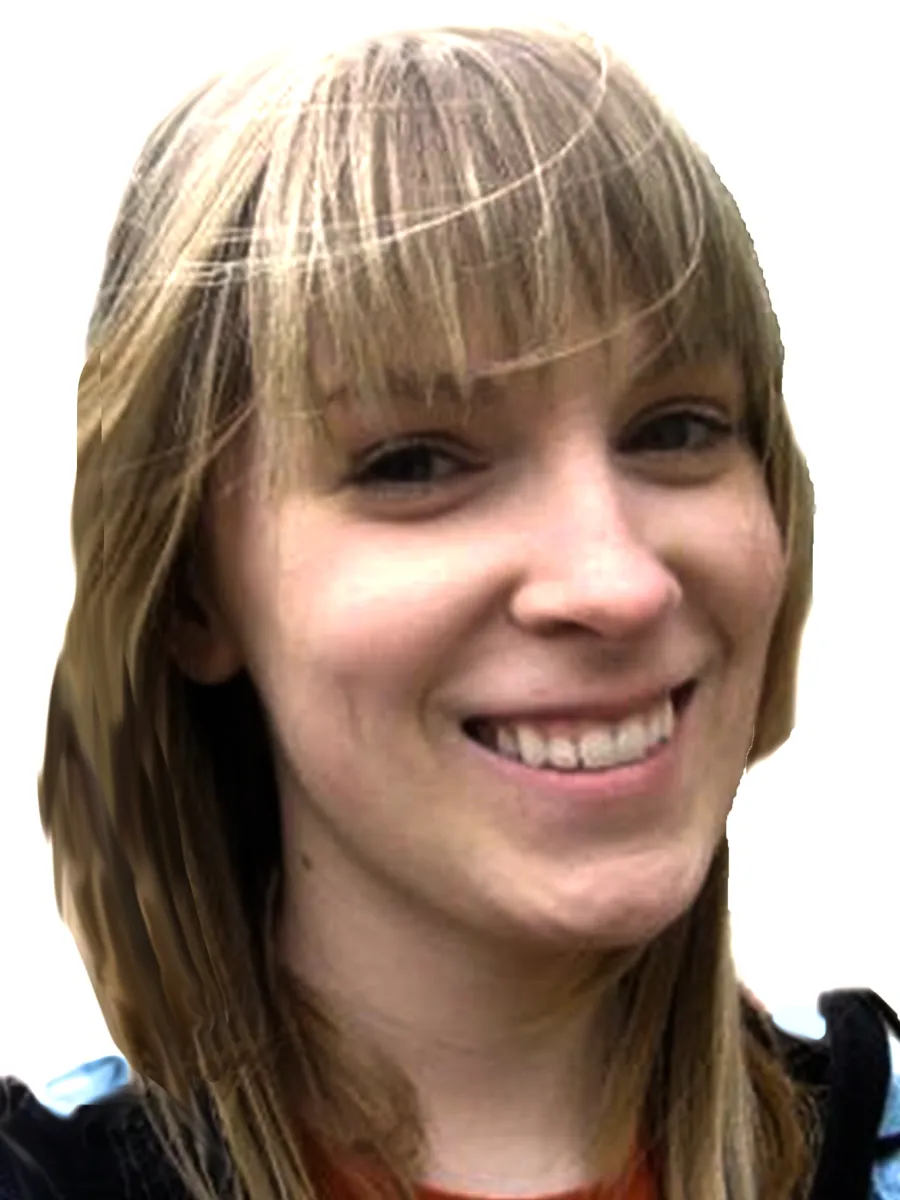 Jessie Flurey - A woman with straight, light brown hair and bangs is smiling. She is facing the camera, and the background is plain white.